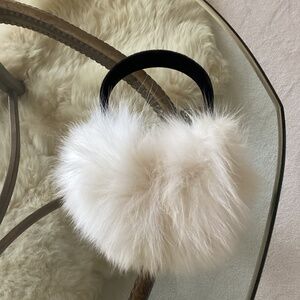 Fox Fur Earmuffs. White.